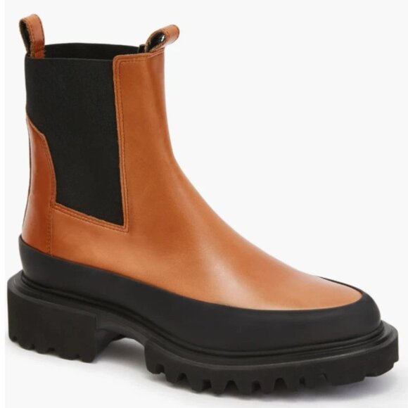 AllSaints Women's Harlee Lug Sole Chelsea Boot 7.5 Tan Brown NWOB $389 - Picture 1 of 10